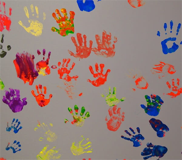 Children's Hand Print Mural